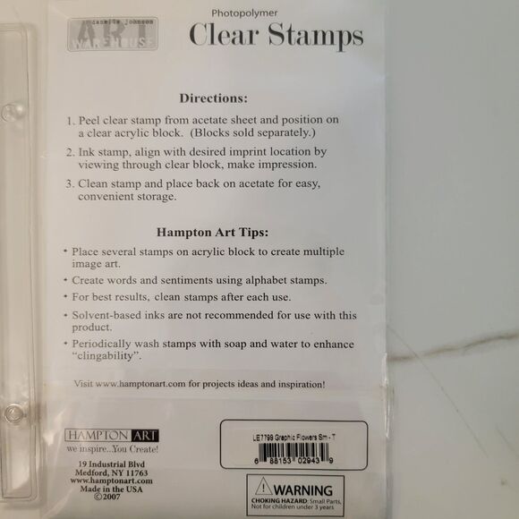 GRAPHIC FLOWERS AND LEAVES Clear Cling Stamps Lot of 2 Pkgs - 3 Sheets - Picture 5 of 12